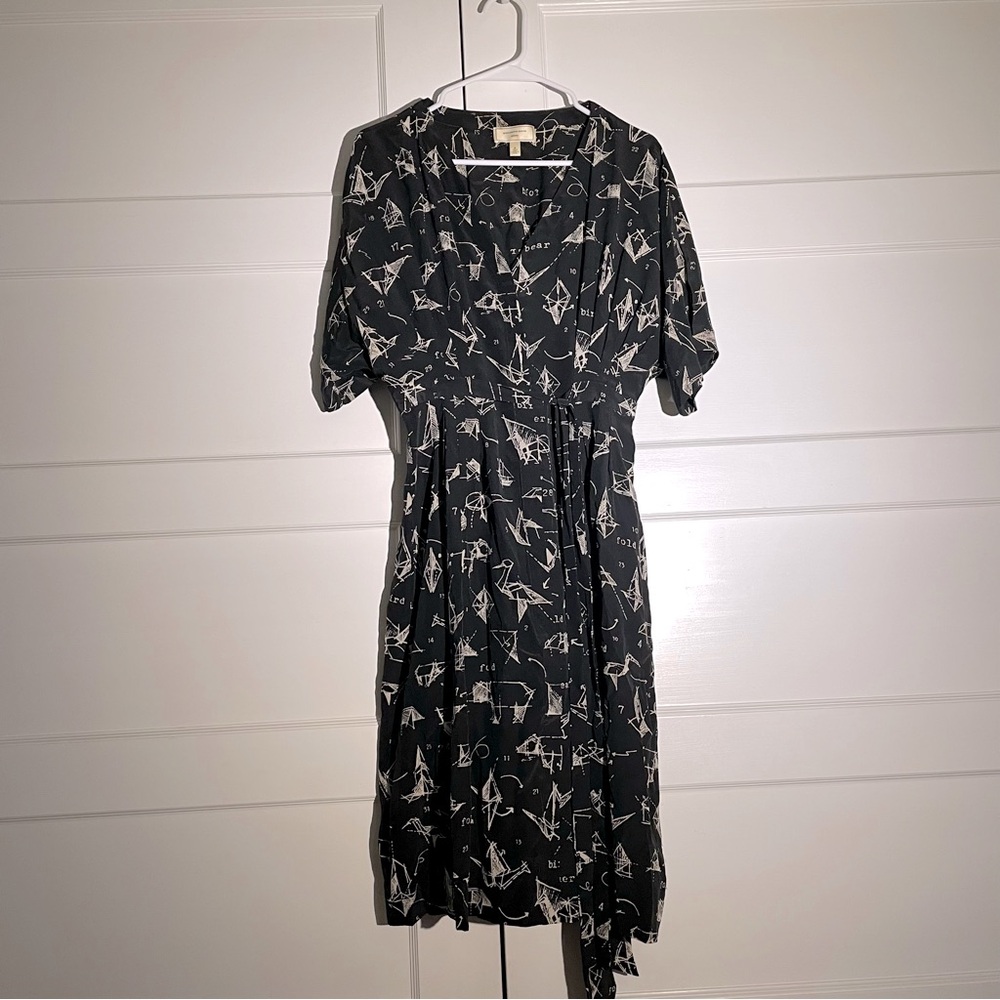 Silk Paper Crane Origami Patterned Dress by Moulinette Soeurs in US size 6